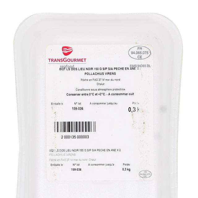 2000135000003 - Transgourmet Seafood - Dos de Lieu noir 