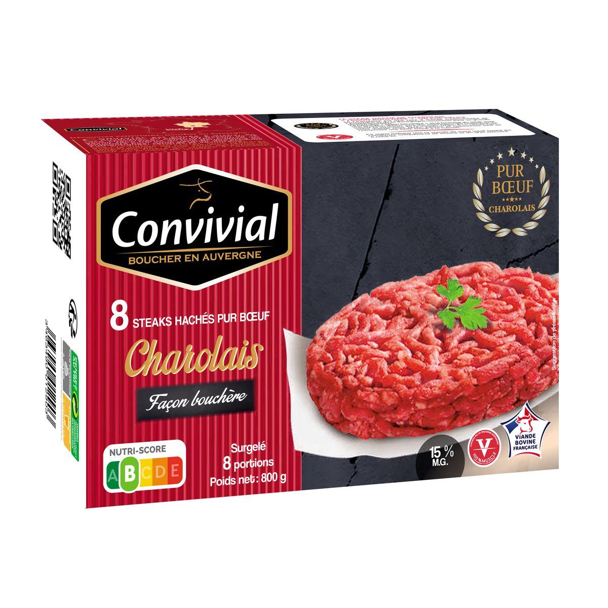 3463490012903 - Convivial - Steaks hachés de Charolais pur boeuf 15%mg