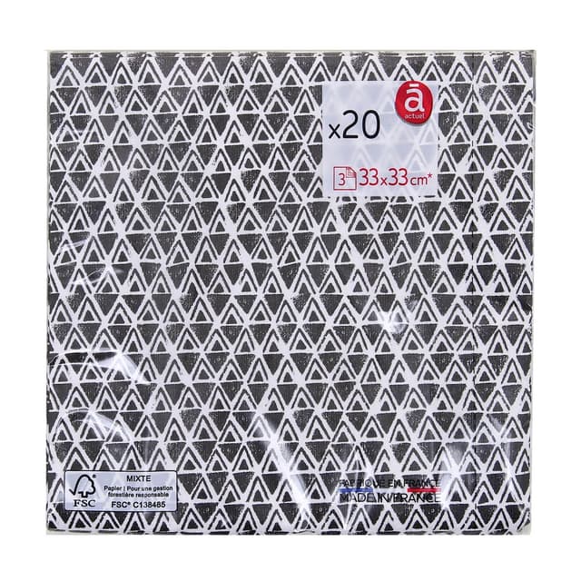 3245678383803 - ACTUEL - Serviette en papiers 33 x 33cm Bohemian