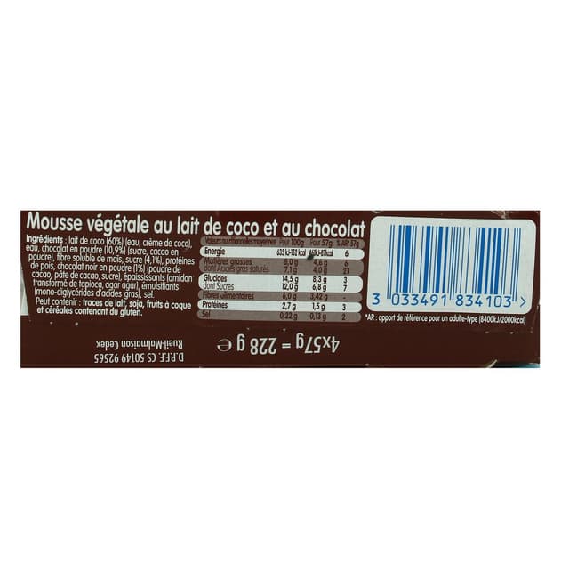 3033491834103 - Danette - Mousse au Chocolat végétale