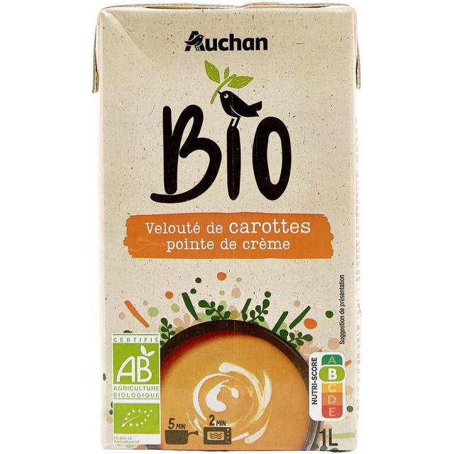 3596710494903 - Auchan BIO - Soupe velouté de carottes et pointe de crème Bio