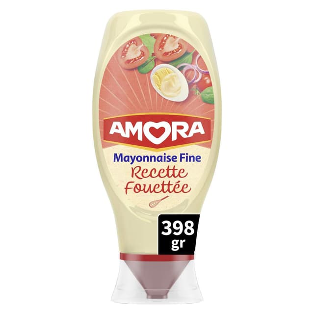 8712566145003 - Amora - Mayonnaise fine recette fouettée en Flacon Souple Squeeze Top Down 