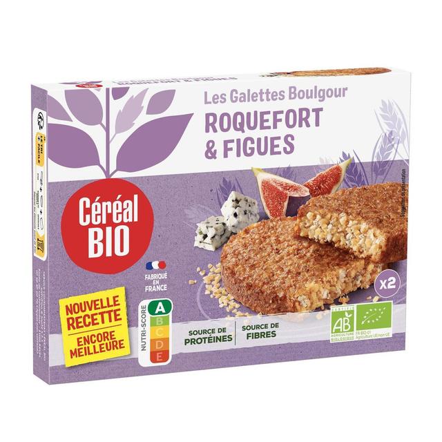 3175681216303 - Céréal Bio - 2 Galettes Végétales Boulghour de blé Roquefort et Figues bio