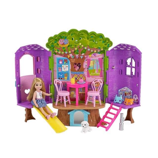 0887961607703 - Barbie - Mattel - Chelsea et sa cabane dans les arbres- Barbie
