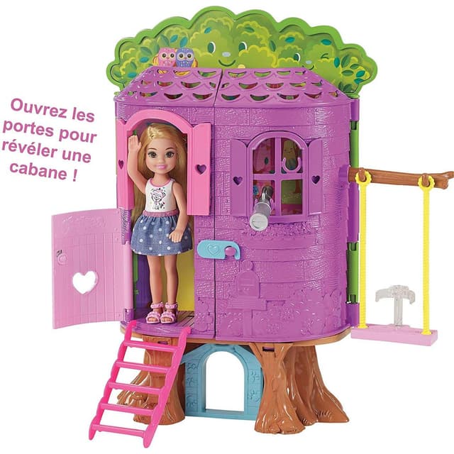 0887961607703 - Barbie - Mattel - Chelsea et sa cabane dans les arbres- Barbie