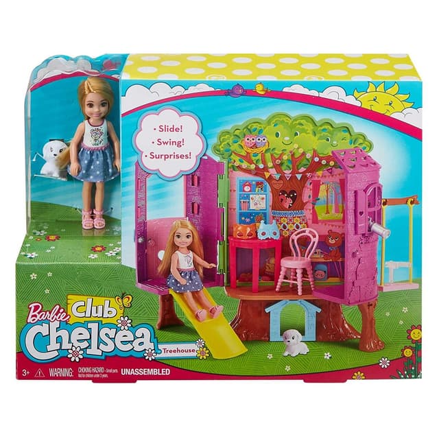 0887961607703 - Barbie - Mattel - Chelsea et sa cabane dans les arbres- Barbie