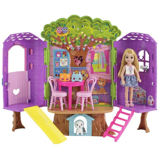 0887961607703 - Barbie - Mattel - Chelsea et sa cabane dans les arbres- Barbie