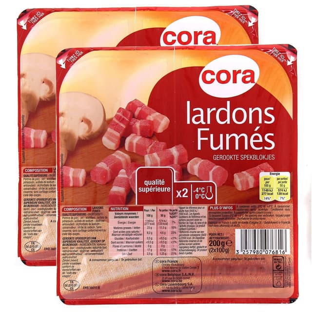 2050000118203 - Cora - Lardons fumés soit 400g