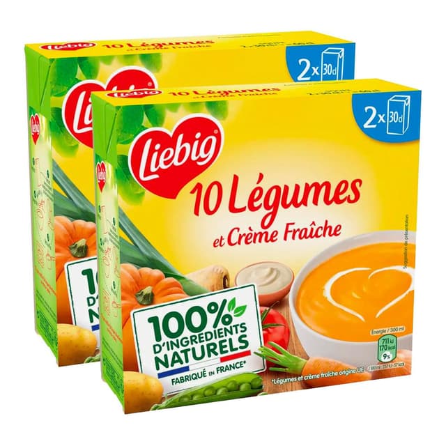 3036811367732 - Liebig - Velouté 10 Légumes et Crème Fraîche Soupe liquide en brique individuelle