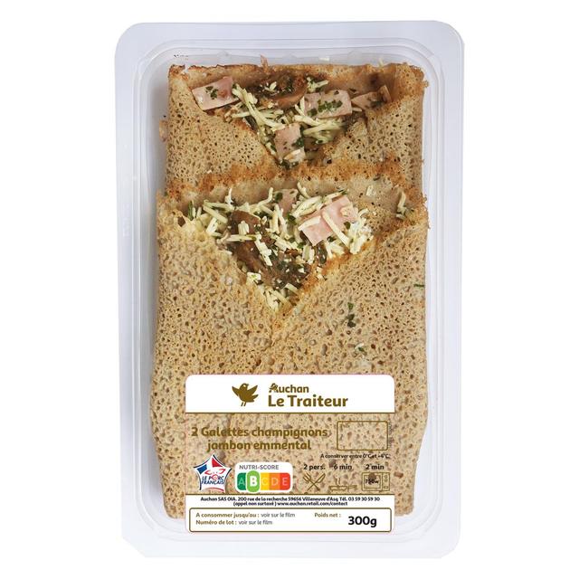 3254563838403 - Auchan Le Traiteur - Galettes Jambon Champignons de Paris et Emmental