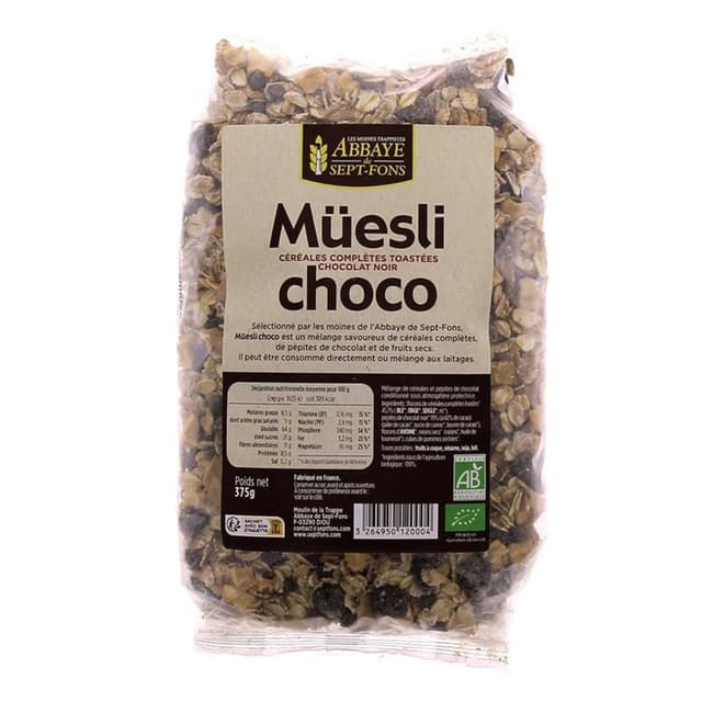 3264950120004 - Abbaye De Sept Fons - Céréale Müesli aux pépites de Chocolat BIO