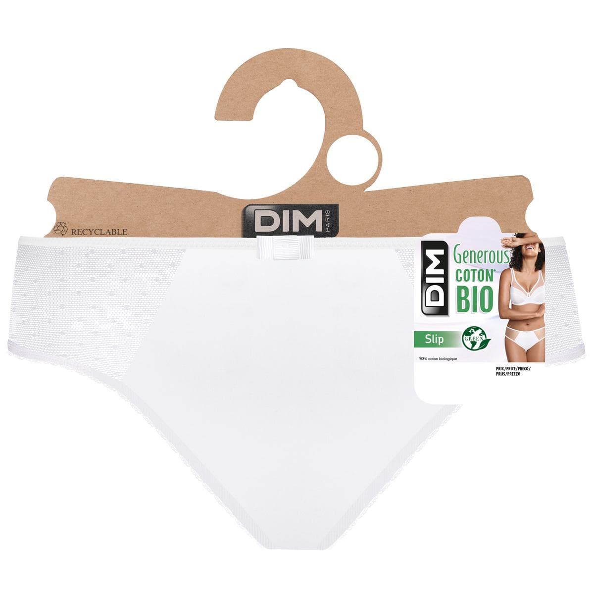 Slip DIM Generous Blanc Broderie – Taille 40 – Neuf Avec étiquettes