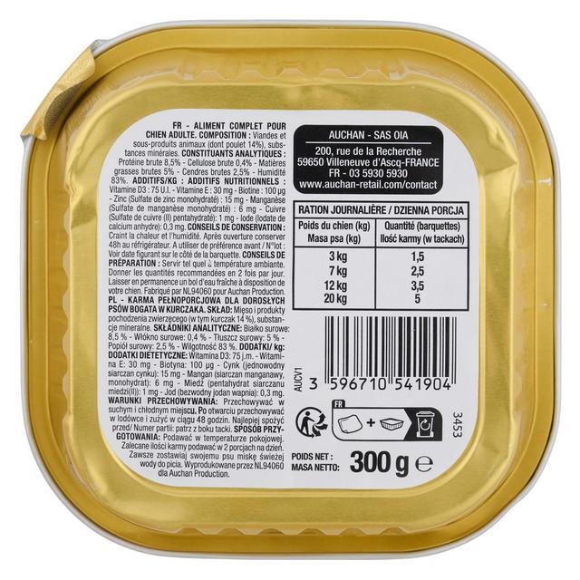 3596710541904 - Auchan - Barquette terrine riche en poulet pour chien