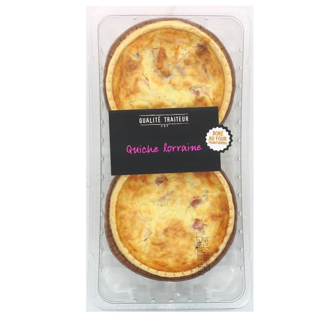 3181580262204 - Qualité Traiteur - 2 Quiches Lorraines Individuelles 2x140g