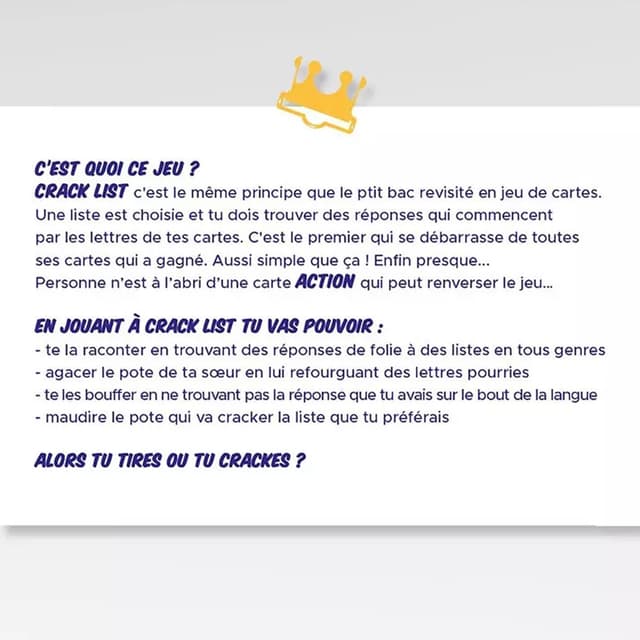 3770025813004 - Yaqua Studio - Crack List - Le p'tit bac dans un jeu de cartes 