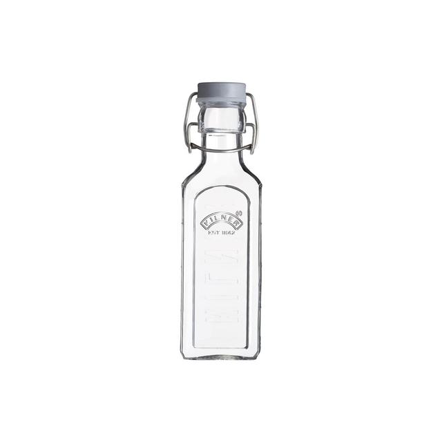 5010853253404 - Kilner - Bouteille en verre carrée avec fermeture mécanique gris