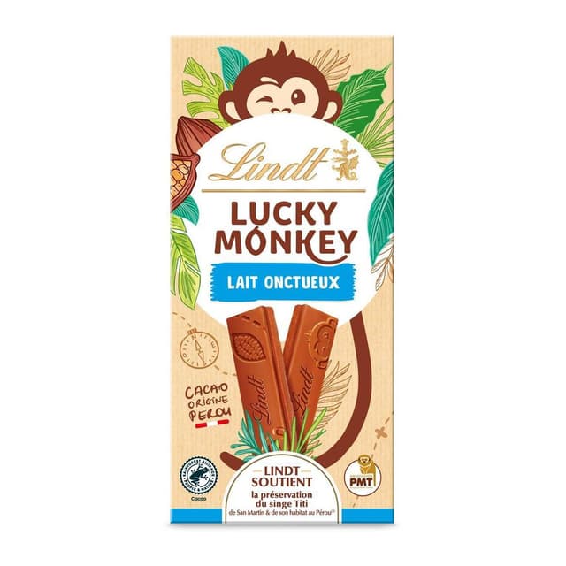 3046920014304 - Lindt - Chocolat au Lait Onctueux Lucky Monkey