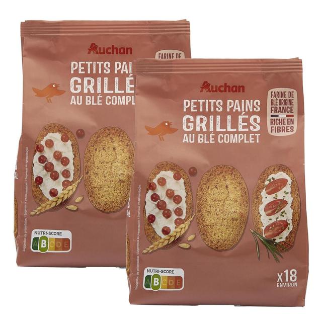 2050000408304 - Auchan - Petits pains grillés au blé complet sans huile de palme