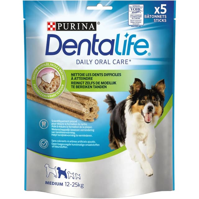 7613035378704 - Purina - Dentalife - Bâtonnets à mâcher Hygiène Bucco Dentaire - Récompense friandise pour chien moyen x5