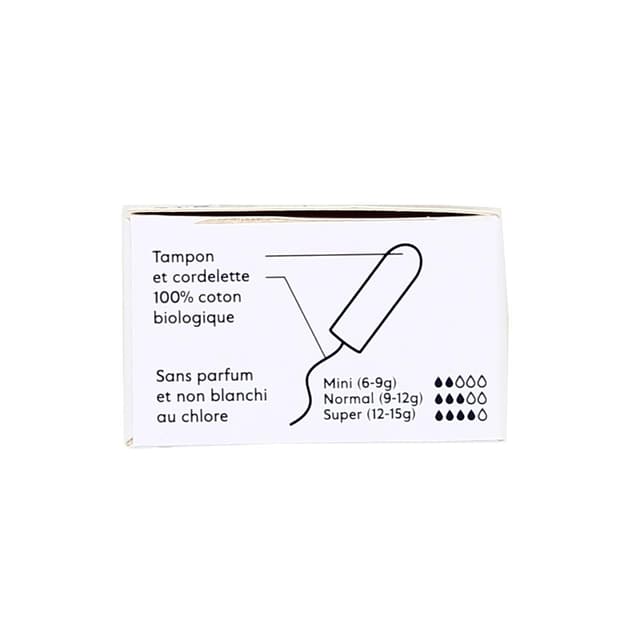 3701208600005 - JHO - Tampons mini sans applicateur Bio 
