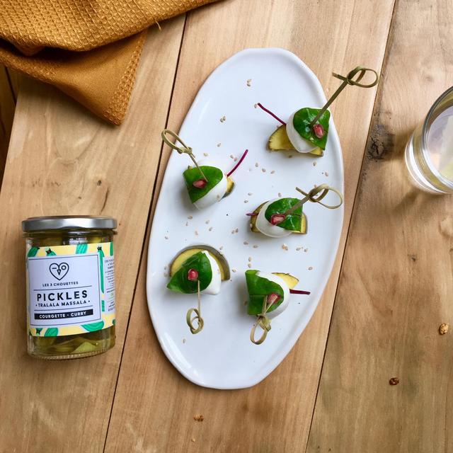 3770007341105 - Les 3 Chouettes - Pickles Courgettes Curry Bio