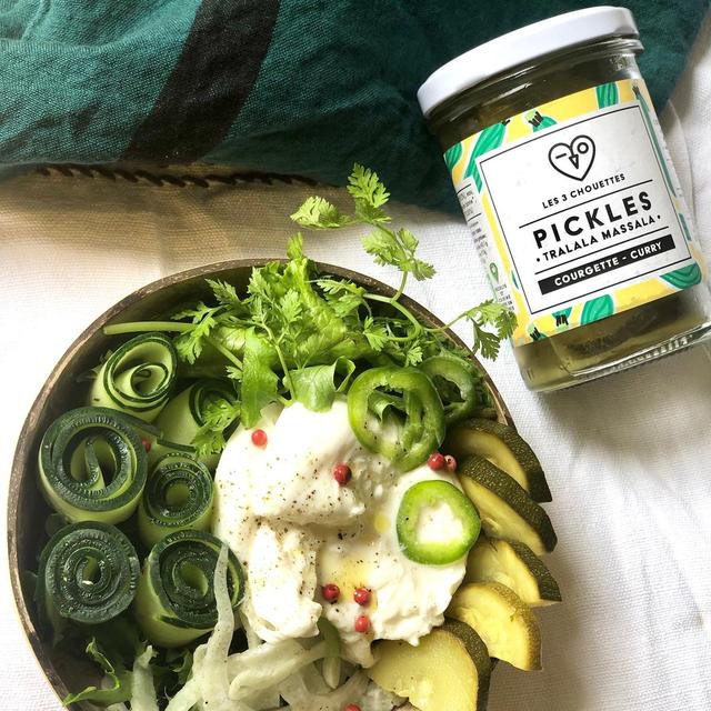 3770007341105 - Les 3 Chouettes - Pickles Courgettes Curry Bio
