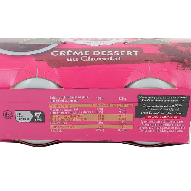 3760304182105 - Yabon - Crème dessert au chocolat