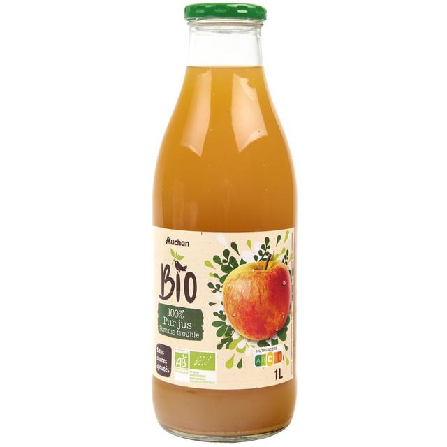 3596710473205 - Auchan BIO - Pur jus de pomme trouble bio sans sucres ajoutés
