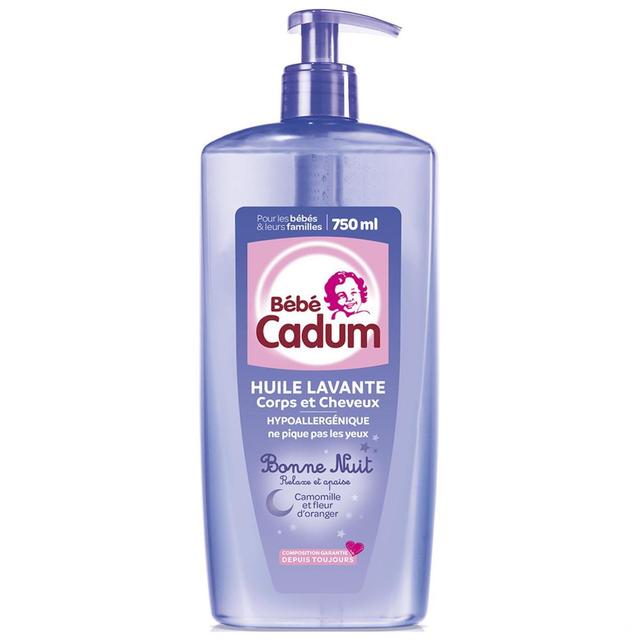 3600551054605 - Cadum - Huile lavante bébé Corps et Cheveux Hypoallergénique Camomille et Fleur D'Oranger Bonne Nuit