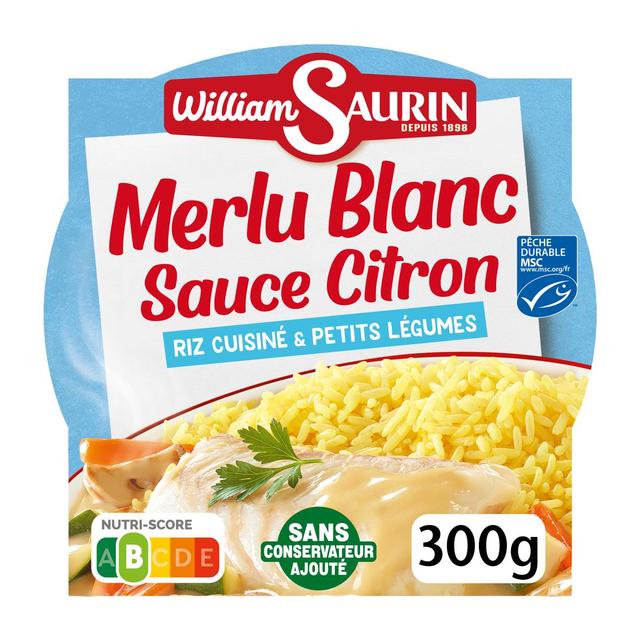 3261055955005 - William Saurin - Merlu Blanc Sauce Citron Riz et Légumes Cuisinés
