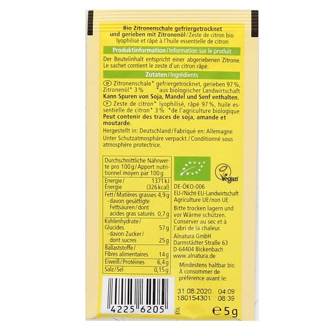 0000042256205 - Alnatura - Zeste de citron râpé Bio