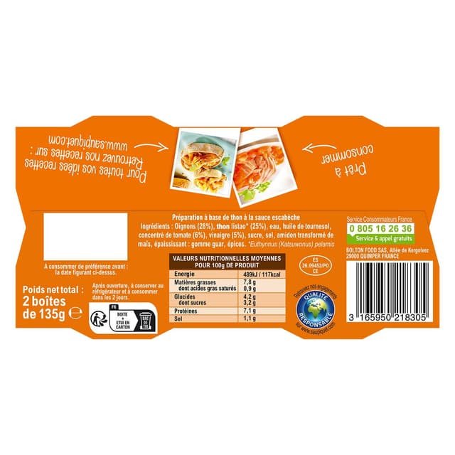 3165950218305 - Saupiquet - Thon Sauce Escabèche 