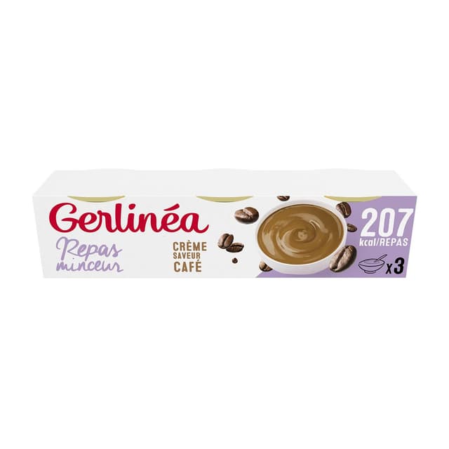 3175681780606 - Gerlinéa - 3 Coupelles crème saveur café -43% de sucres en moins