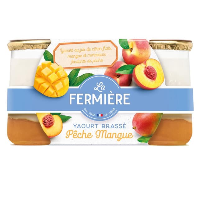 3279231342006 - La Fermière - Yaourts Brassés Pêche Mangue