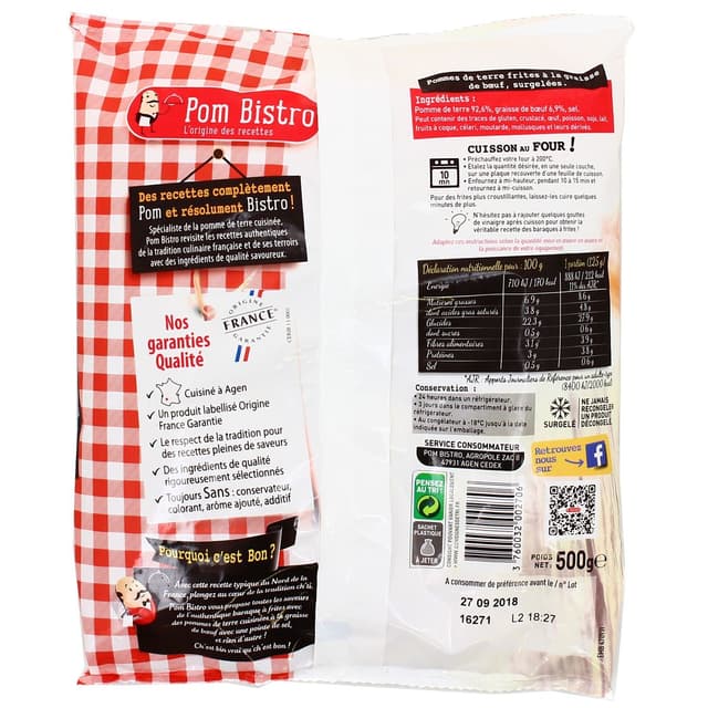 3760032002706 - Pom Bistro - Frites du Ch'Nord cuisinées à la graisse de boeuf