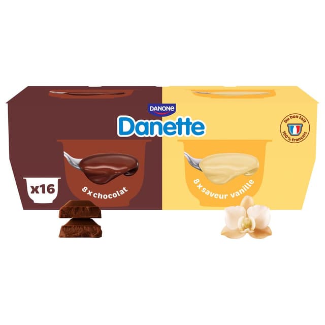 3033491433306 - Danette - Crème dessert vanille chocolat