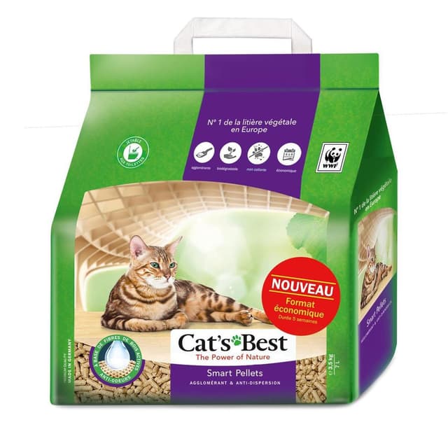 4002973274606 - Cats Best - Litière végétale agglomérante Smart Pellet agglomérant et anti dispersion pour chat 3,5kg
