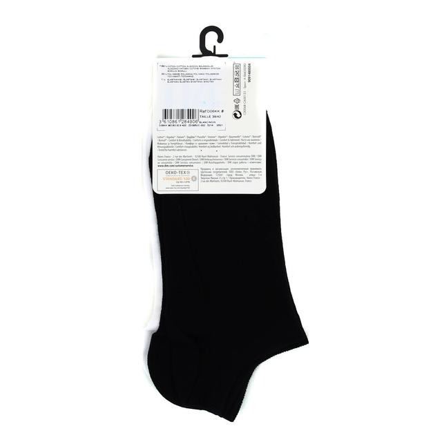 3610861284906 - Dim - Socquettes courtes noires & blanches en coton Femme