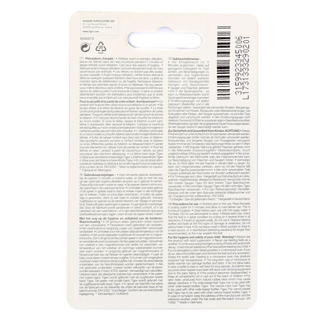 3159923345006 - Tigex - Tétines silicone col large air control +6 mois