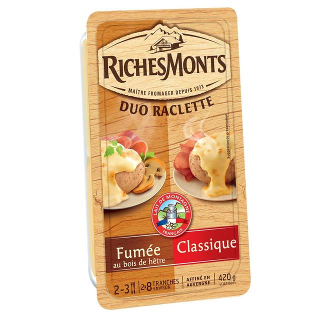 3176582016306 - Richesmonts - Fromage raclette duo nature et fumé