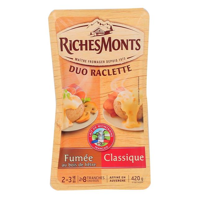 3176582016306 - Richesmonts - Fromage raclette duo nature et fumé