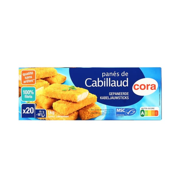 3257983876406 - Cora - 20 panés de filet de cabillaud MSC