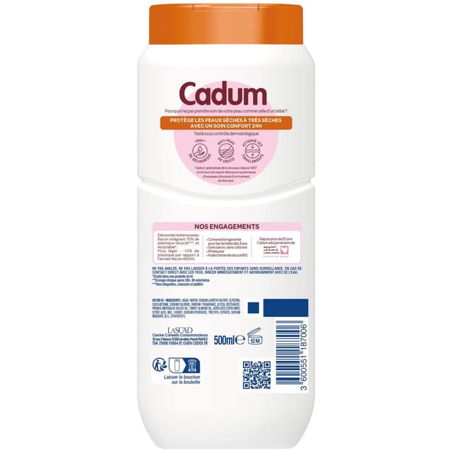 3600551187006 - Cadum - Crème Lavante Surgras Miel de Fleur