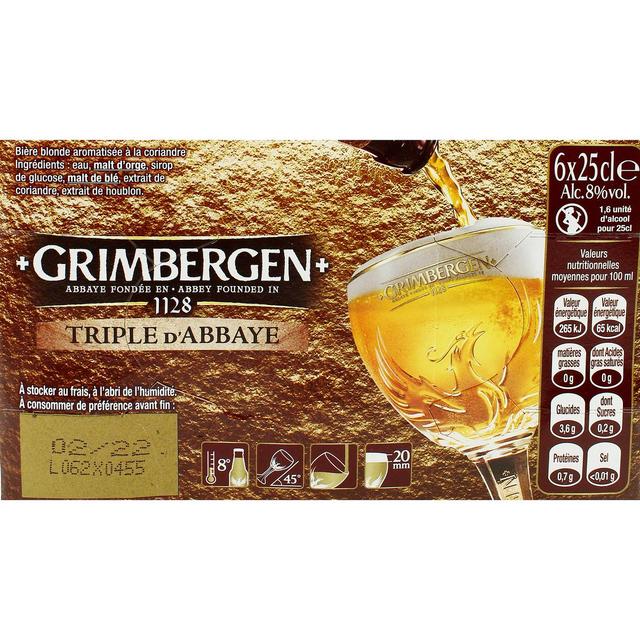 3080216048406 - Grimbergen - Bière Triple d'Abbaye 8°5