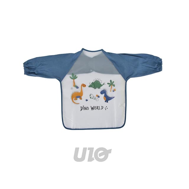 3574380649106 - BEBE DOUCEUR - Bavoir à Manches Longues 43cm Bleu Dino World