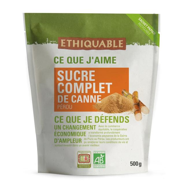 3760091720207 - Ethiquable - Commerce Equitable - Sucre complet de canne en poudre Bio du Pérou