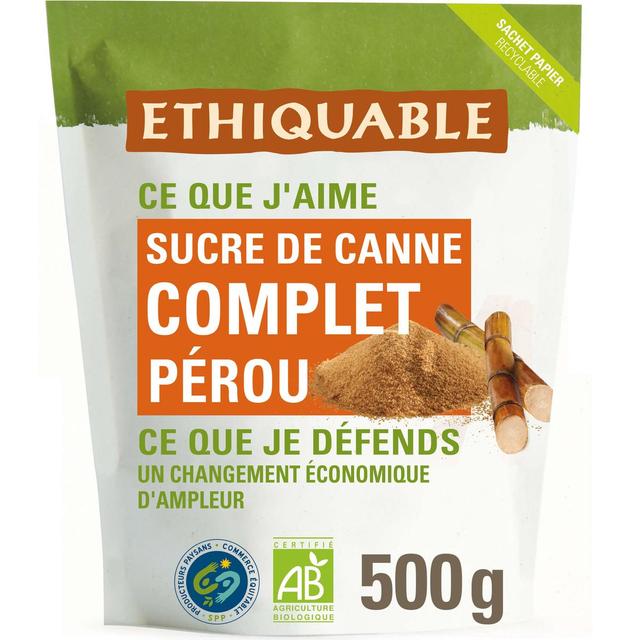 3760091720207 - Ethiquable - Commerce Equitable - Sucre complet de canne en poudre Bio du Pérou