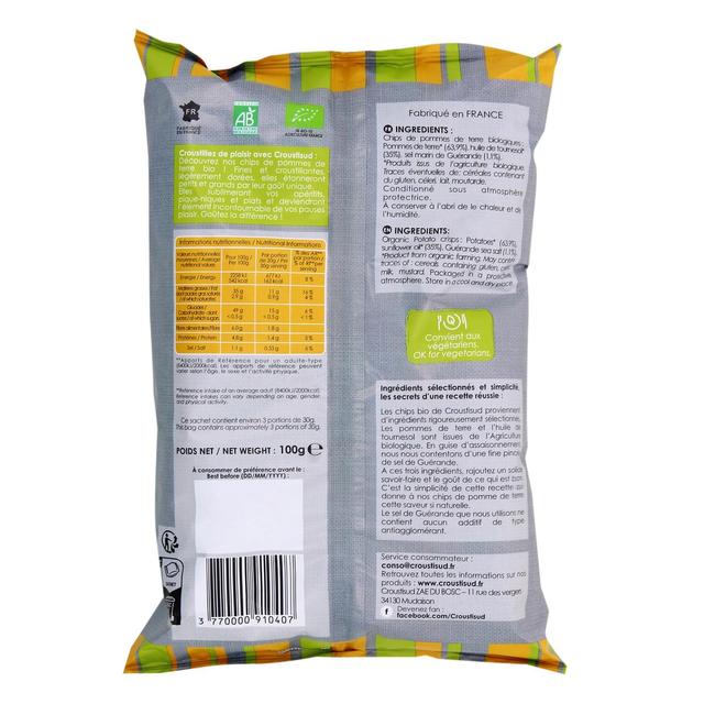 3770000910407 - Croustisud - Chips de pomme de terre Bio