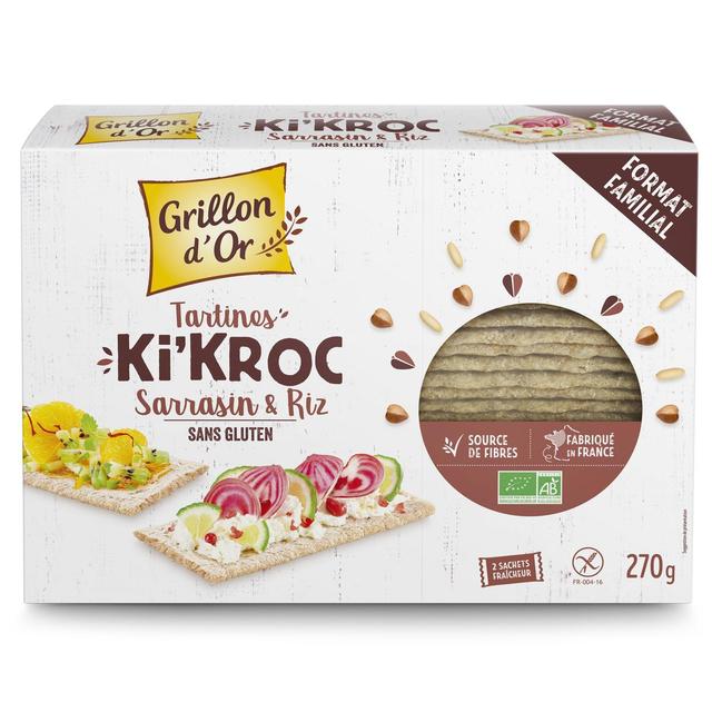 3421557401107 - Grillon Or - Tartines Ki'Kroc Sarrasin et Riz sans gluten BIO