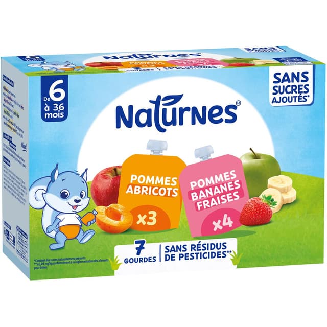 8445290861207 - Naturnes® - Multipack aux Fruits Gourdes Bébé Dès 6 mois